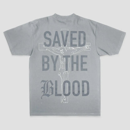 Saved By The Blood Printed Men's T-shirt