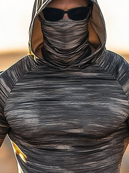 Men's Outdoor Sun Protection Breathable Cool Hooded Sun Protection Long Sleeve Top