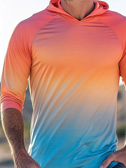 Men's Outdoor Sun Protection Cool Hooded Sun Protection Long Sleeve Top