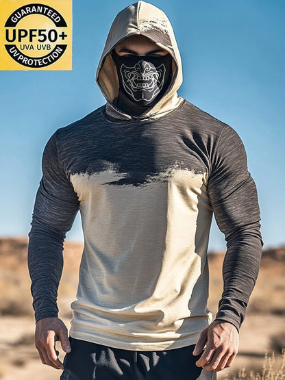 Men's Outdoor Sun Protection Breathable Cool Hooded Sun Protection Long Sleeve Top