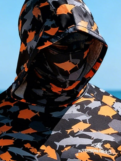 Men's Outdoor Sun Protection Breathable Cool Hooded Sun Protection Long-Sleeved Top