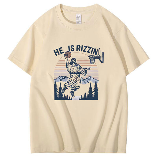 He Is Rizzin Funny Christian T-Shirt