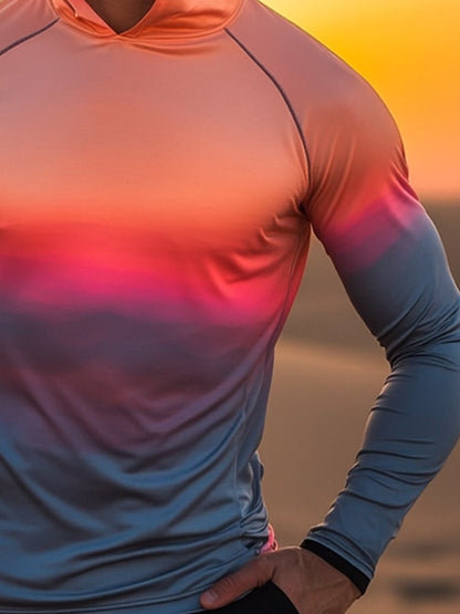 Men's Outdoor Sun Protection Cool Hooded Sun Protection Long Sleeve Top