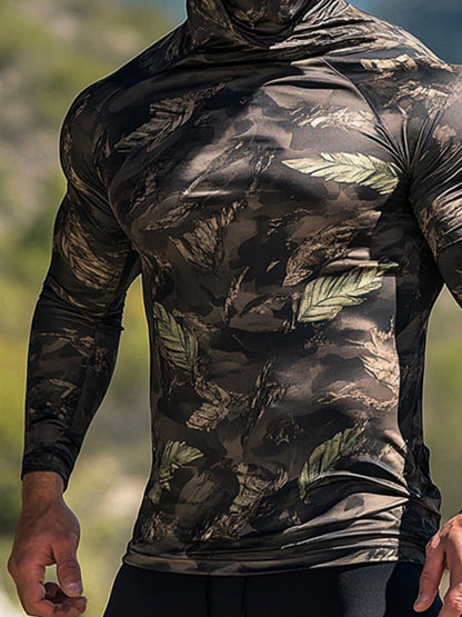 Men's Outdoor Sun Protection Breathable Cool Hooded Sun Protection Long Sleeve Top