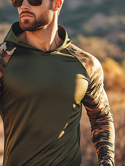Men's Outdoor Sun Protection Cool Hooded Sun Protection Long Sleeve Top