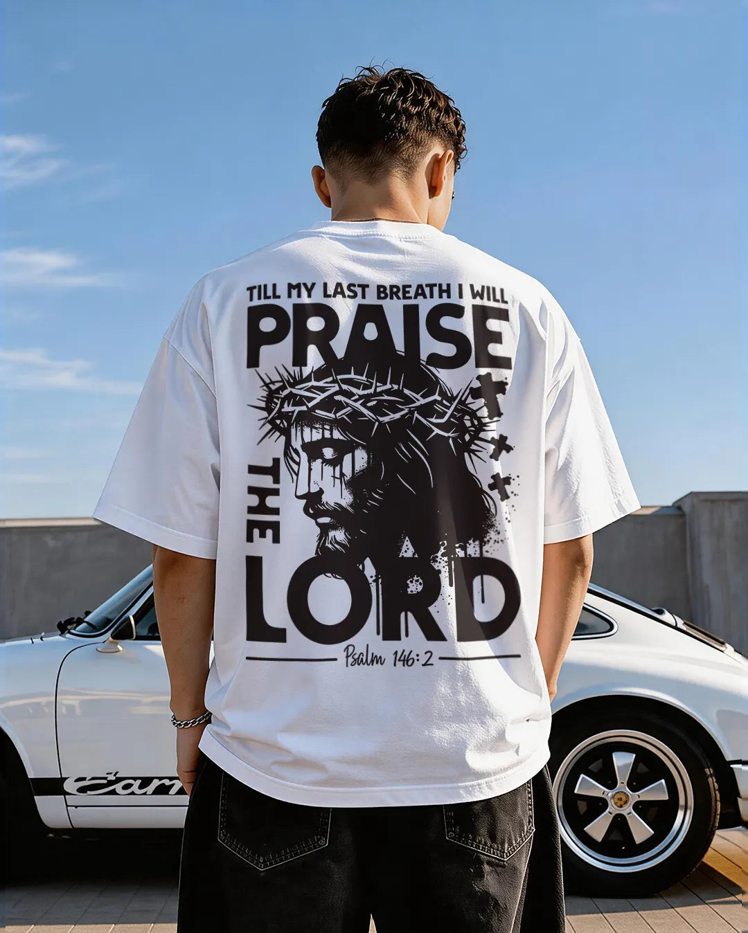 Till My Last Breath I Will Praise The Lord Psalm 146:2 Printed Men's T-shirt