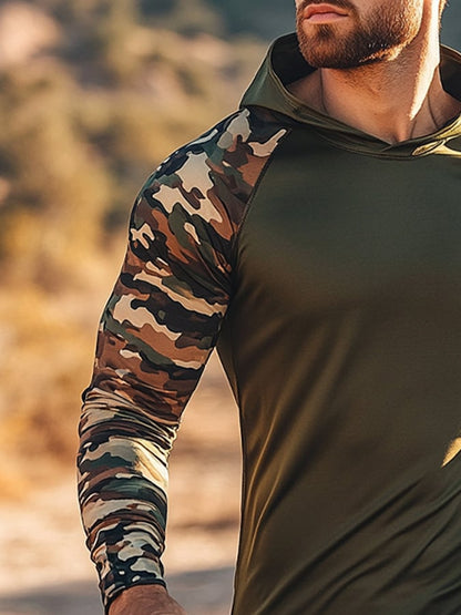 Men's Outdoor Sun Protection Cool Hooded Sun Protection Long Sleeve Top