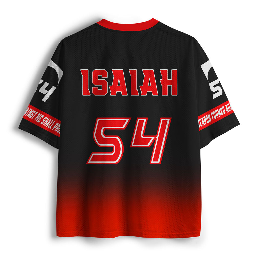 No Weapon Formed Against Me  Christian Mesh Jersey
