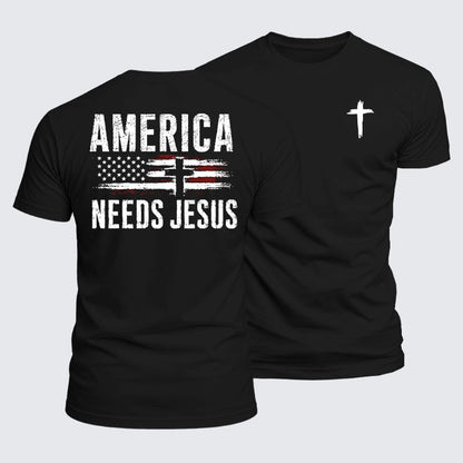 Luxe Mercerized Cotton Tee - America Needs Jesus