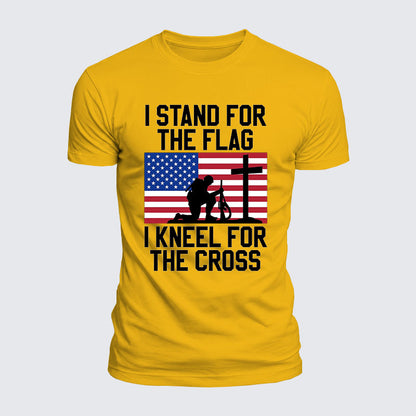 Luxe Mercerized Cotton Tee - I Stand For The Flag And Kneel For The Cross