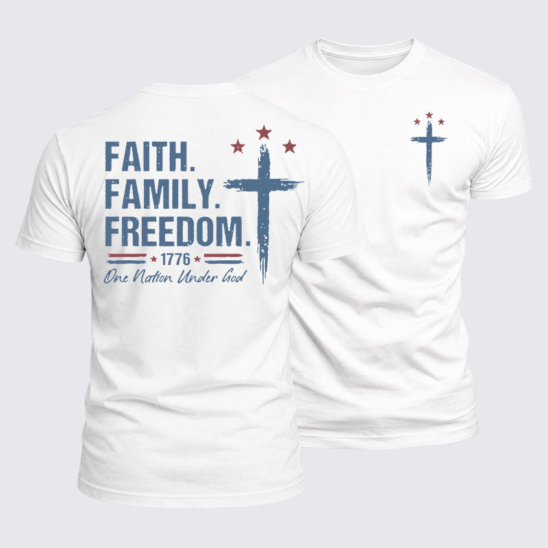 Luxe Mercerized Cotton Tee - Faith. Family. Freedom.