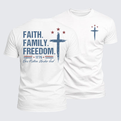 Luxe Mercerized Cotton Tee - Faith. Family. Freedom.