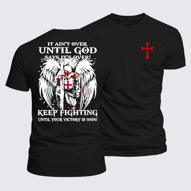 Luxe Mercerized Cotton Tee -  It Aint Over Until God Say Its Over