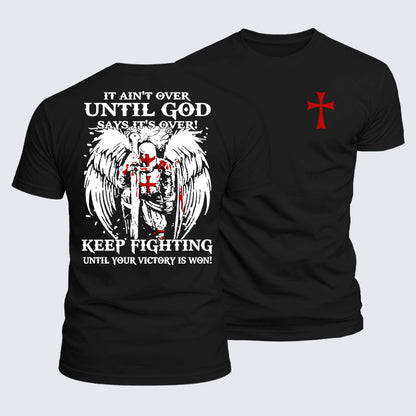 Luxe Mercerized Cotton Tee -  It Aint Over Until God Say Its Over