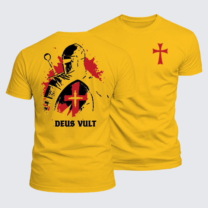 Luxe Mercerized Cotton Tee -  Deus Vult Knight Templar