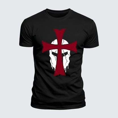 Luxe Mercerized Cotton Tee - Knights Templar Crusader Cross