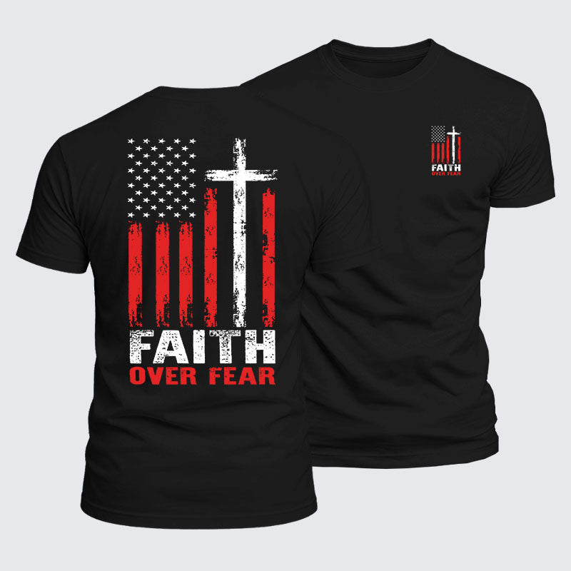 Luxe Mercerized Cotton Tee - Faith Over Fear Flag