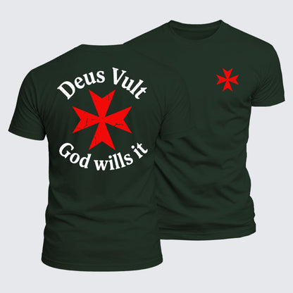 Luxe Mercerized Cotton Tee - Deus Vult: God Wills It