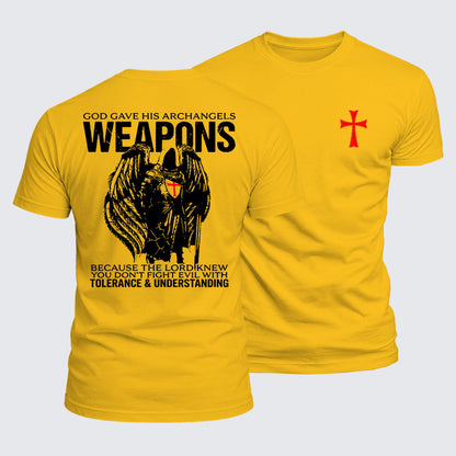 Luxe Mercerized Cotton Tee - God Gave His Archangels Weapons