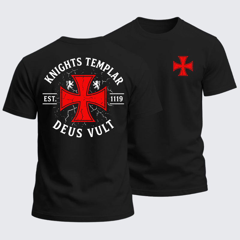 Heavyweight Cotton Tee - Knights Templar Deus Vult