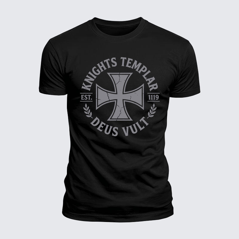 Luxe Mercerized Cotton Tee - Knights Templar Deus Vult