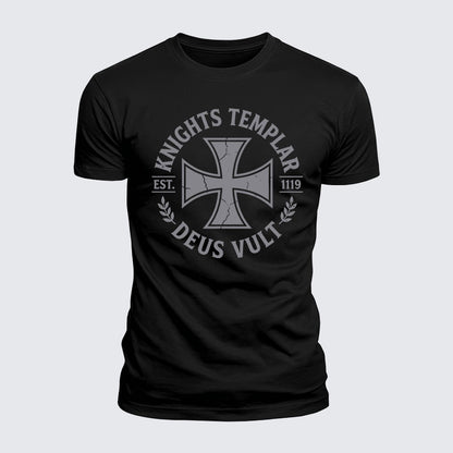 Luxe Mercerized Cotton Tee - Knights Templar Deus Vult