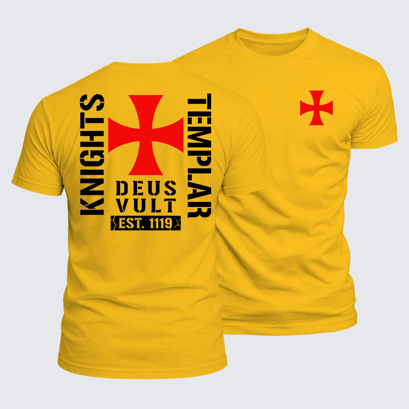 Luxe Mercerized Cotton Tee - Knights Templar Deus Vult