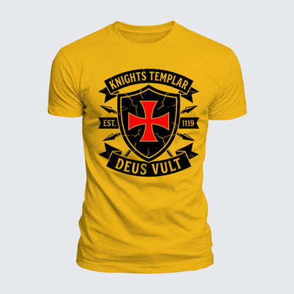 Luxe Mercerized Cotton Tee - Knights Templar Deus Vult