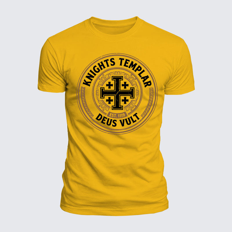 Luxe Mercerized Cotton Tee -  Knights Templar Deus Vult