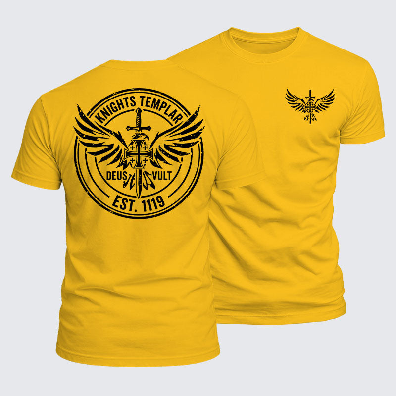 Luxe Mercerized Cotton Tee - Knights Templar Deus Vult