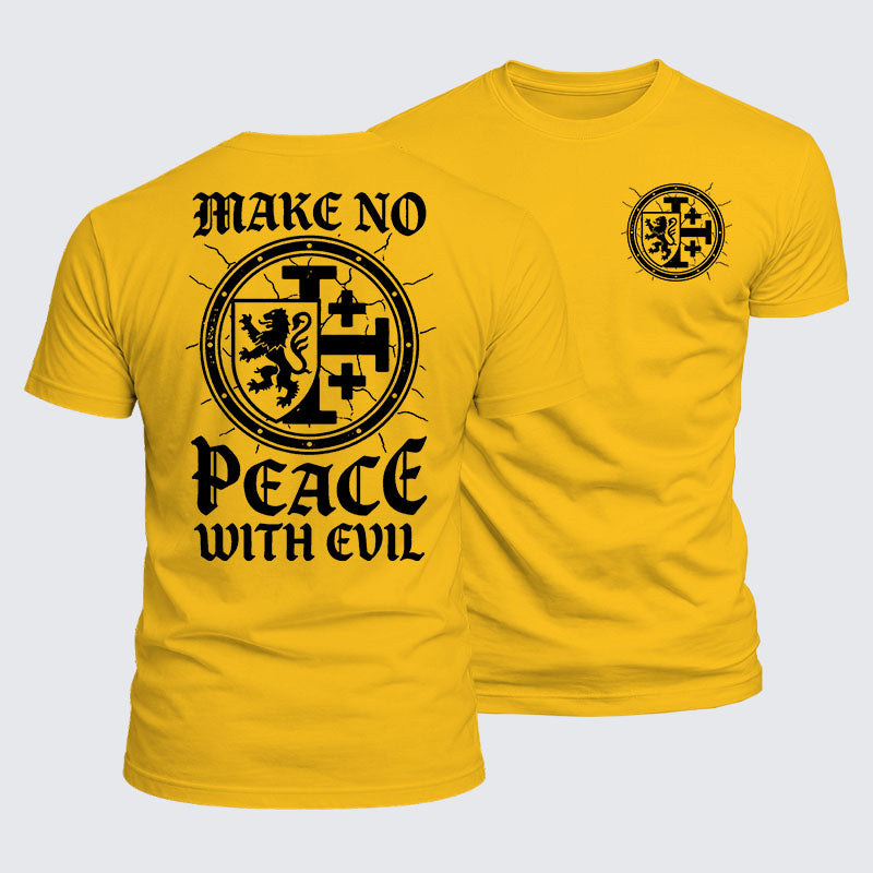 Luxe Mercerized Cotton Tee -  Make No Peace with Evil Knight Templar Jerusalem Cross