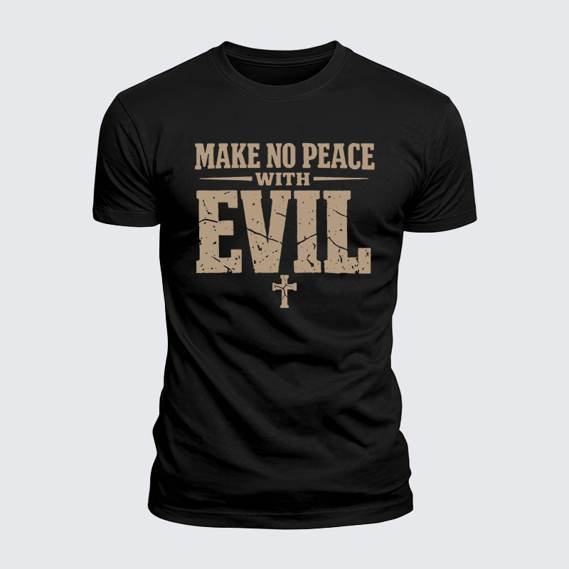 Luxe Mercerized Cotton Tee -  Make No Peace with Evil Knight Templar Jerusalem Cross