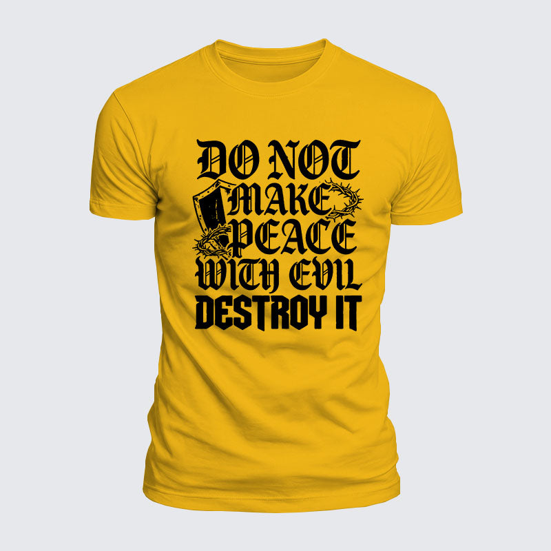 Luxe Mercerized Cotton Tee -  Make No Peace with Evil Knight Templar Jerusalem Cross