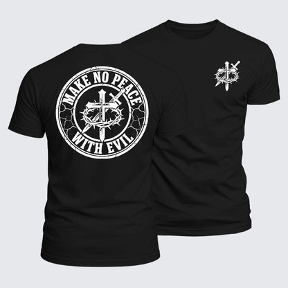 Luxe Mercerized Cotton Tee -  Make No Peace with Evil Knight Templar Jerusalem Cross
