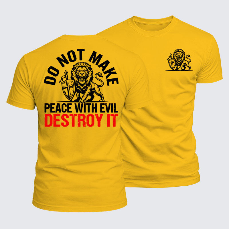 Luxe Mercerized Cotton Tee -  Make No Peace with Evil Knight Templar Jerusalem Cross