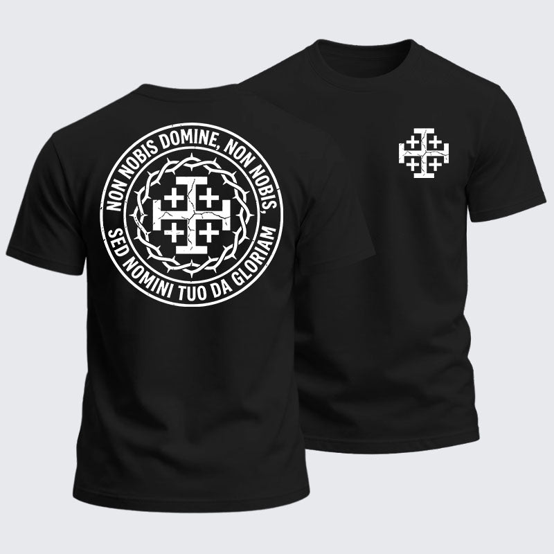 Heavyweight Cotton Tee - Non Nobis Domine, Non Nobis, Sed Nomini Tuo Da Gloriam