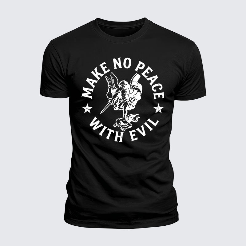 Luxe Mercerized Cotton Tee - Make No Peace with Evil Knight Templar Jerusalem Cross