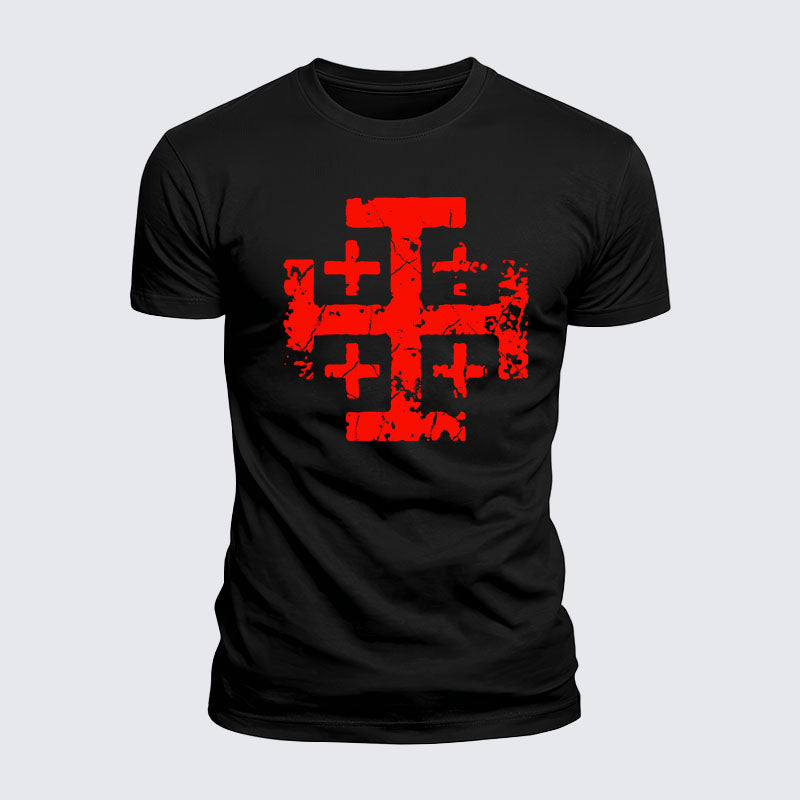 Luxe Mercerized Cotton Tee - Knights Templar Jerusalem Cross