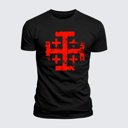 Luxe Mercerized Cotton Tee - Knights Templar Jerusalem Cross