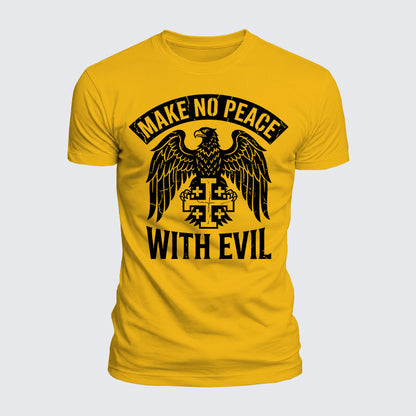 Luxe Mercerized Cotton Tee - Make No Peace with Evil Jerusalem Cross