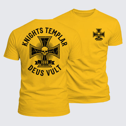 Luxe Mercerized Cotton Tee - Knights Templar Deus Vult