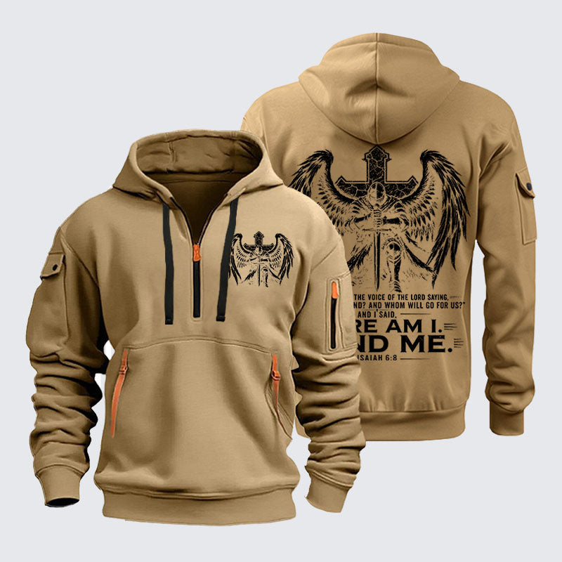 Zipper Hoodies - Here I Am Send Me Isaiah 6:8 Knight Templar Crusader