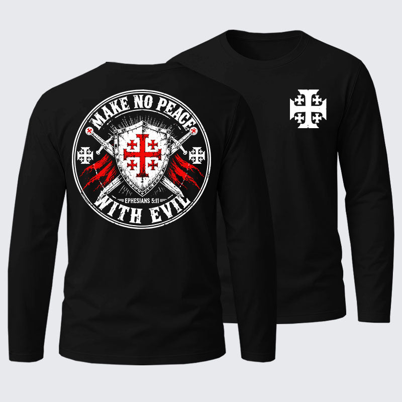 Make No Peace With Evil Cotton Long Sleeve T-Shirt