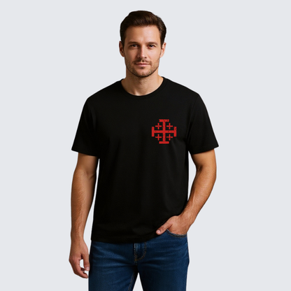 Luxe Mercerized Cotton Tee - Faith &Strength Crusader Spirit Crusader Knight