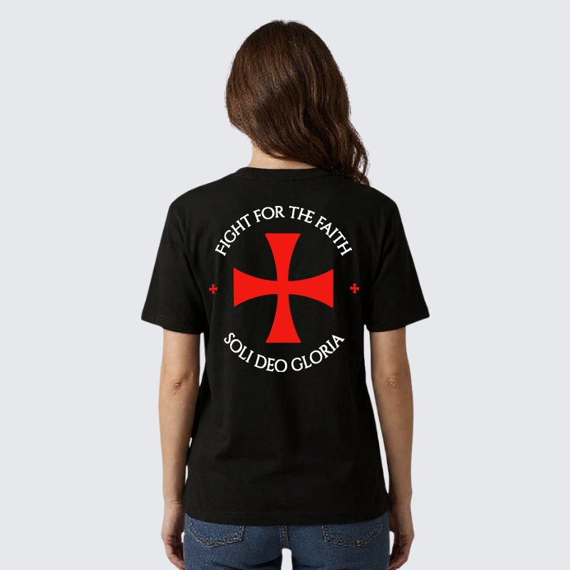Luxe Mercerized Cotton Tee - Fight for the Faith ¨C Templar Cross Crusader Knight