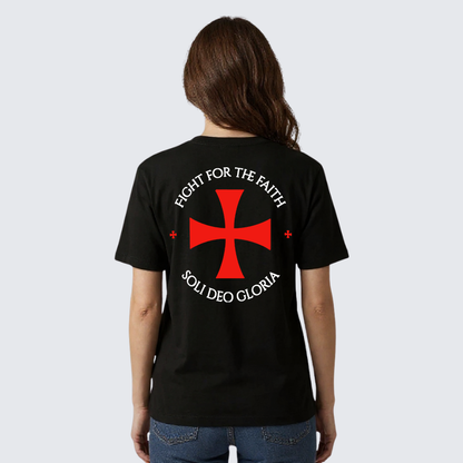Luxe Mercerized Cotton Tee - Fight for the Faith ¨C Templar Cross Crusader Knight