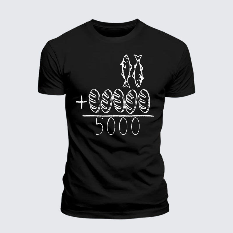 Luxe Mercerized Cotton Tee - 2 Fishes 5 Breads Jesus Feeds The 5000