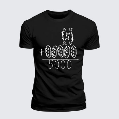 Luxe Mercerized Cotton Tee - 2 Fishes 5 Breads Jesus Feeds The 5000