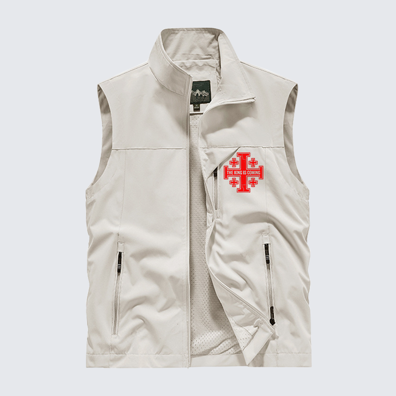 Yeshua The King Is Coming Hebrew Name Jesus God Christian Outdoor Quick-dry Vest