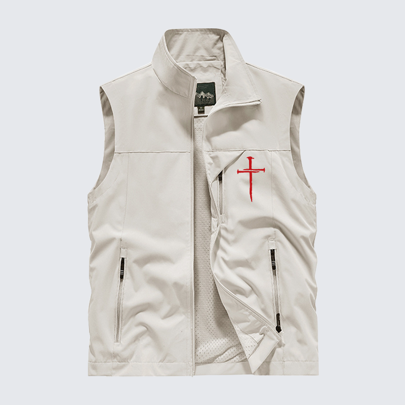Red Cross Jesus God Christian Outdoor Quick-dry Vest